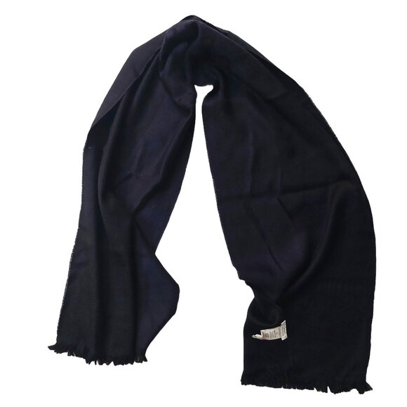 Vintage Versace Collection Black Blue Woven Scarf Scarves - Picture 1 of 10